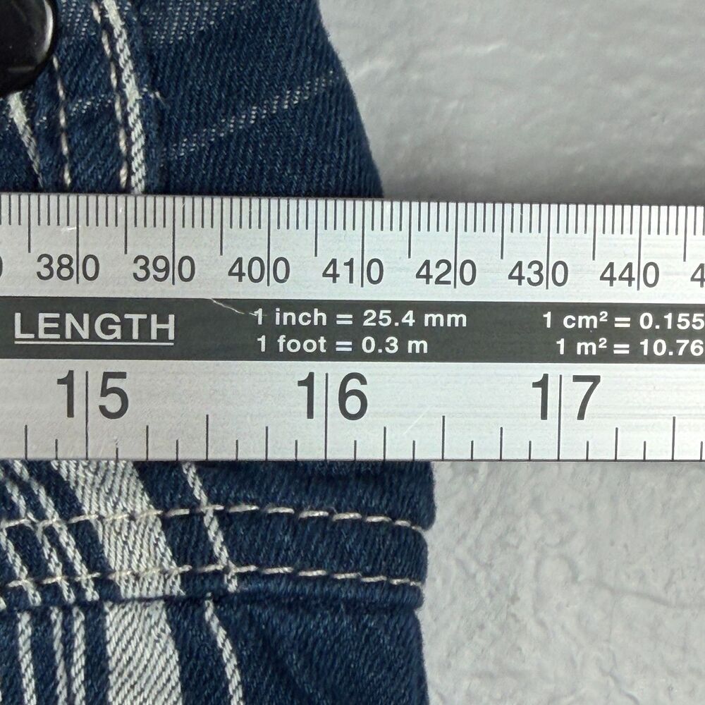 We The Free by Free People Plaid Wide Leg Cargo Capri Pants Women's 30 Blue - Picture 4 of 9
